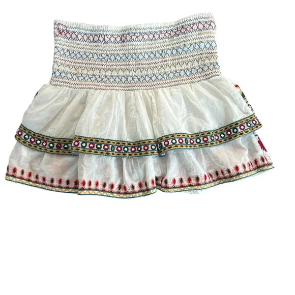 Zara Embroidery Mini Skirt Boho Chic Size Medium - Picture 1 of 4